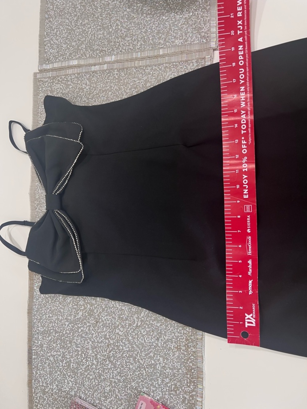 SHEIN Black Strapless Bow-Trim Mini Dress